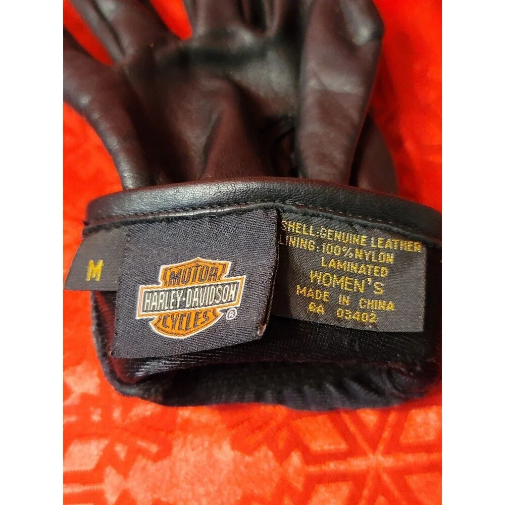 Genuine Vintage Harley Davidson Leather Gloves Ladies Size M/Exellent COND